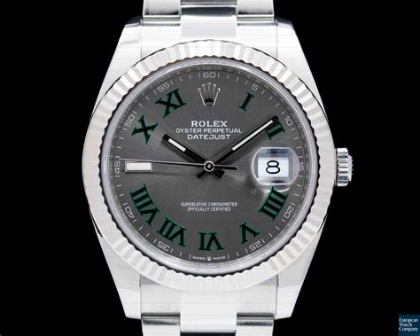 rolex 41 datejust rhodium mit römischen zahlen grün|Rolex Datejust 41 price.